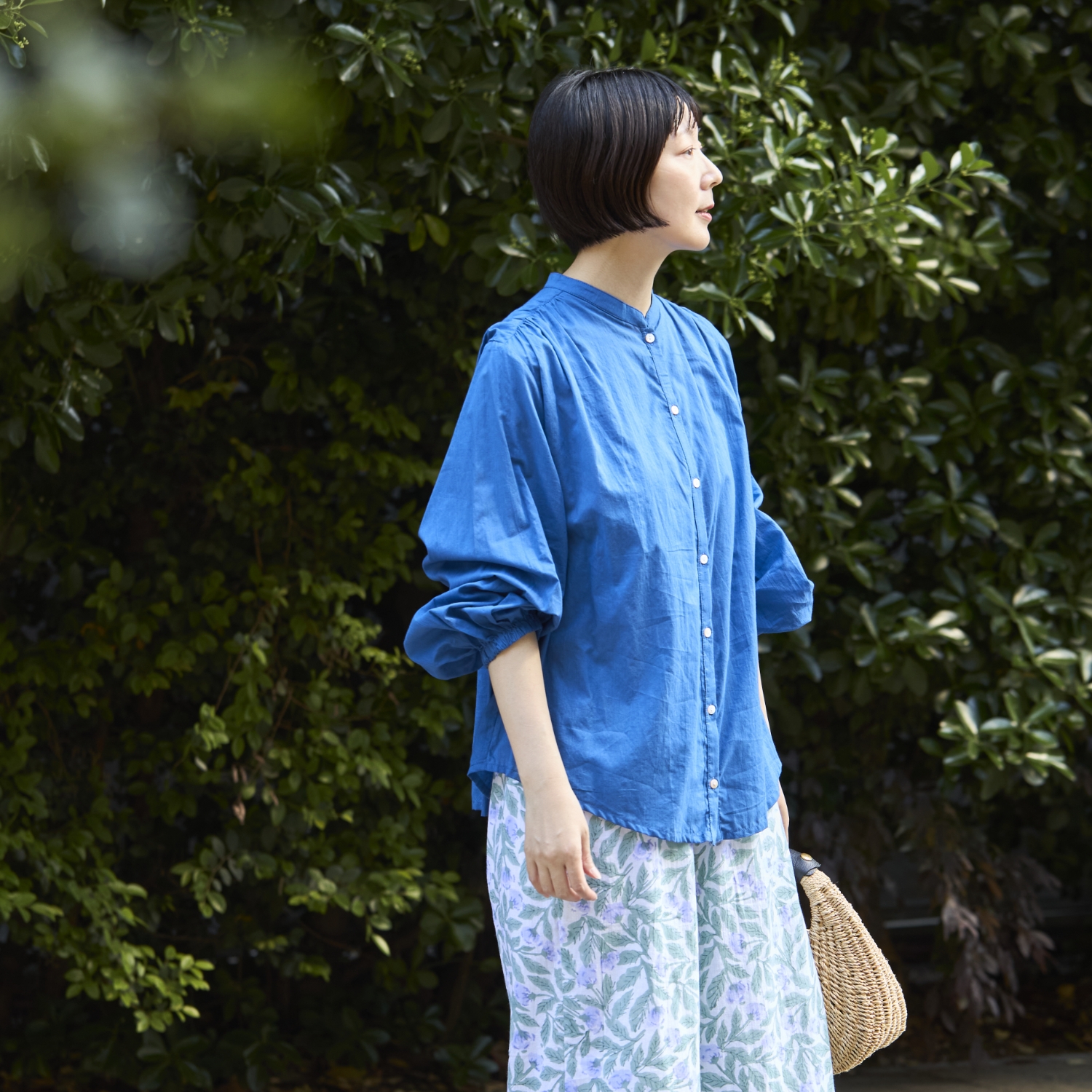 Kilka×kapuwa/風が通るなめらかモスリンブラウス